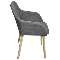 Acheter Maison Chic Lot de 6 Chaises à manger,Chaise pour cuisine gris clair tissu et chêne massif -MN30936