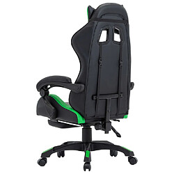 Maison Chic Fauteuil de jeux vidéo avec repose-pied,Fauteuil Gamer du Bureau Vert et noir Similicuir -MN57976 pas cher