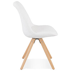 Avis Alterego Chaise design 'VALENTINE' en tissu bouloché blanc style scandinave