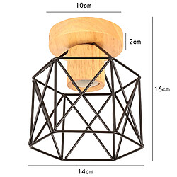 Acheter Stoex Plafonnier Moderne Lampe de Plafond Vintage Luminaire Plafonnier Rétro Abat-Jour Cage en Métal Pour Café Couloir Chambre Cuisine Salon Noir