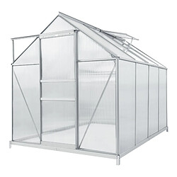 Helloshop26 Serre de jardin à porte coulissante 250 x 190 cm en polycarbonate 4,75 m² 03_0008252