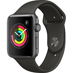 Apple Watch 3 42 - Alu noir / Bracelet Sport gris