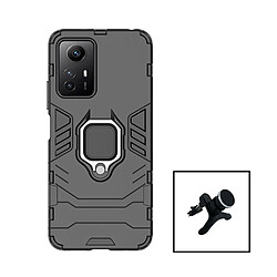 PHONECARE Kit Support Magnétique de Voiture Renforcé + Coque 3X1 Military Defender pour Xiaomi Redmi Note 12S - Noir 