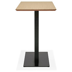 Avis Alterego Table haute design 'ZUMBA BAR' en bois finition naturelle avec pied en métal noir - 150x70 cm