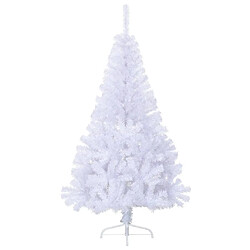 vidaXL Sapin de Noël artificiel moitié avec support blanc 150 cm PVC