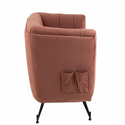 Inside 75 Fauteuil Lounge MARIANAH Rose Antique pas cher