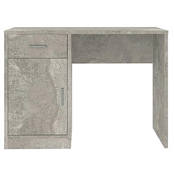 Maison Chic Bureau solide,Table de travail,Bureau d'ordinateur avec tiroir et armoire Gris béton 100x40x73 cm -GKD86847 pas cher