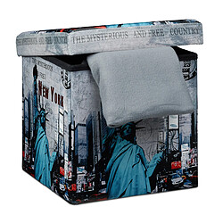 Avis Helloshop26 Tabouret pliant coffre de rangement banc pliable 38 x 38 cm New York 2013066