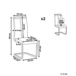 Avis Beliani Set de 2 Cuir PU Chaise de salle à manger Chaise en porte-à-faux Noir GREEDIN