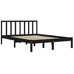 Avis vidaXL Cadre de lit Noir Bois de pin massif 120x190 cm Petit double