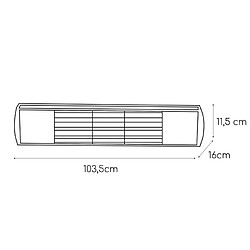 Acheter Chauffage Électrique Mural Infrarouge Halogène 3000W pour Intérieur et Extérieur Kekai Golden Tube 103,5x16x11,5 cm