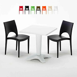 Grand Soleil Table et 2 chaises colorées polypropylen 