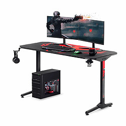 Diablo X-Mate 1400 Bureau de Gaming PC Gamer Ergonomique Carbone Crochet pour écouteurs Porte-Gobelet (140 x 76 x 66 cm) 