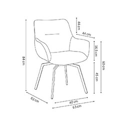 Mes Fauteuil 63x63x84 cm en velours vert foncé pas cher