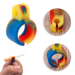 Acheter Wewoo 3 PCS Silicone Creative Cigarette Holder Smoking Ring Finger Anti-smoke Blue