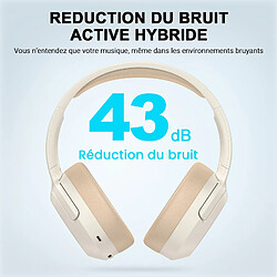 Edifier W820NB Plus Casque sans fil à réduction de bruit active - Ivoire pas cher