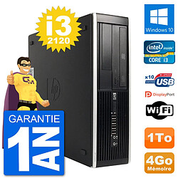 PC HP Compaq 6200 Pro SFF Intel i3-2120 RAM 4Go Disque Dur 1To Windows 10 Wifi - Occasion