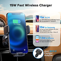 Avis Universal 15W Porte-téléphone Portable Voiture Chargeur de Voiture Sans Fil Auto-Alignement Voiture CD Air Ventilation Cadre Chargeur de Voiture Universel | Porte-téléphone Portable Représentant