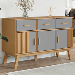 vidaXL Buffet OLDEN gris et marron 114x43x73,5 cm bois massif de pin 