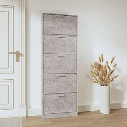 Avis Maison Chic Armoire à chaussures | Meuble de rangement à chaussures Meuble d'Entrée Gris béton 59x17x169 cm Bois d'ingénierie -MN13312