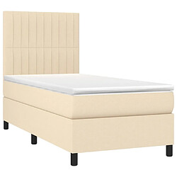 Avis Maison Chic Lit Adulte - Lit simple Lit à sommier tapissier avec matelas moelleux - Meuble de Chambre - Crème 100x200 cm Tissu -MN89950