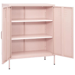 vidaXL Armoire de rangement Rose 80x35x101,5 cm Acier