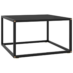 vidaXL Table basse Noir avec verre noir 60x60x35 cm 