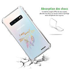 Avis Coque Samsung Galaxy S10 Plus anti-choc souple avec angles renforcés transparente Carpe Diem Or Evetane