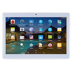 Wewoo Tablette 3G 10,1 pouces 2.5D 2 Go + 32 Go Android 7.0 MTK6580 Quad Core 1.3GHz Double SIM GPS OTG avec étui en cuir bleu