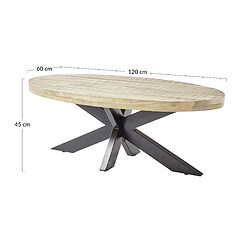 Acheter Lisa Design Manzanilla - table basse - bois et noir - 120 cm