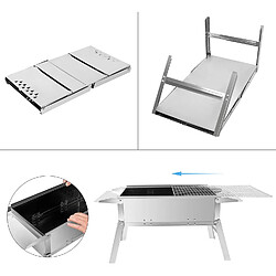 Avis Euro Mega Barbecue Charbon de Bois Pliable en Acier Inoxydable pour 3-5 personnes Dimensions 55×26.5×32cm, Argent