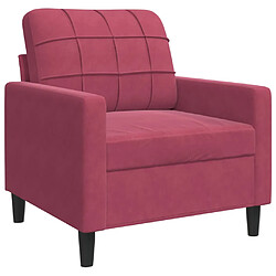 vidaXL Fauteuil Rouge bordeaux 60 cm Velours