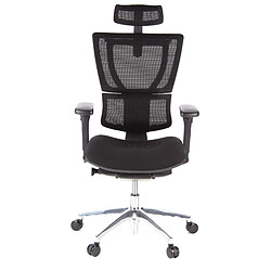 Hjh Office Siège de bureau / Siège de direction ERGO HUMAN SLIM, assise en tissu noir / dossier en tissu maille