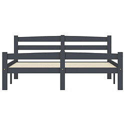 Acheter Maison Chic Lit adulte - Lit simple Cadre de lit,Structure du lit Contemporain Gris foncé Bois de pin massif 140x200 cm -MN52822