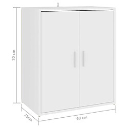 vidaXL Armoire à chaussures Blanc 60x35x70 cm Bois d’ingénierie pas cher