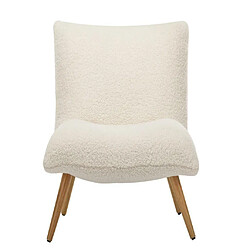 Avis Vente-Unique Fauteuil en tissu sherpa effet peau de mouton PEPITA - Blanc