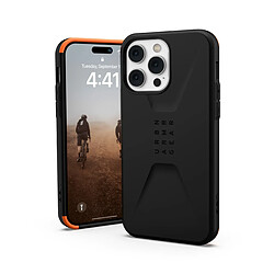 Urban Armor Gear UAG Civilian Housse Compatible avec Apple iPhone 14 Pro Max [Wireless Charging Compatible Cover, Résistante aux Chutes, Protection de l'écran grâce au Bord surélevé] Noir