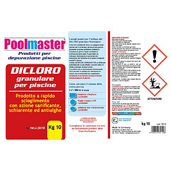 Dicloro Poolmaster contenant granulaire 10 kg pour toutes les piscines pas cher