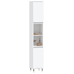 Avis Maison Chic Armoire de salle de bain,Meuble de rangement,Meuble haut blanc 30x30x190 cm bois d'ingénierie -GKD566905