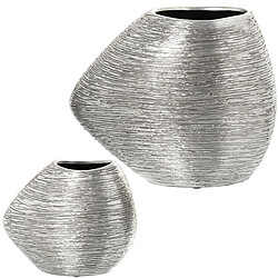 Ensemble de 2 Vases Alexandra House Living Argenté Céramique 27 x 33 x 27 cm (2 Pièces)