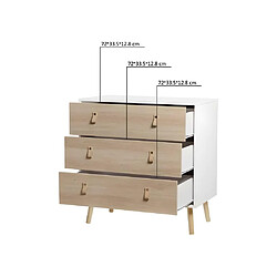 Acheter Vente-Unique Commode 3 tiroirs - Pieds en bois - KENT