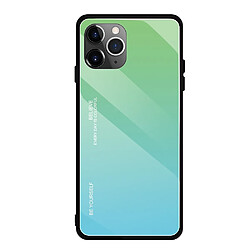 Wewoo Coque Rigide Pour iPhone 11 Pro Étui en verre de couleur dégradée vert