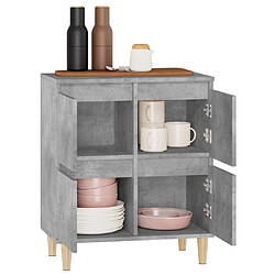 Maison Chic Buffet,Meuble de Rangement,commode pour salon,Cuisine Gris béton 60x35x70 cm Bois d'ingénierie -MN69129 pas cher