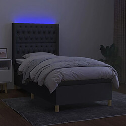 Avis Sommier à lattes et matelas LED,Cadre à lattes de lit pour Adulte Gris foncé 100x200 cm Tissu -MN28889