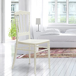 Ahd Amazing Home Design Chaise En Polypropylène Pour Salle à Manger Jardin Bar Et Restaurant Napoleon III, Couleur: Blanc