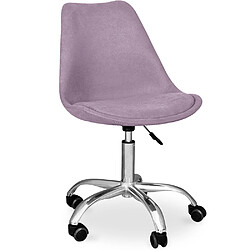 ICONIK INTERIOR Chaise de bureau rembourrée - avec roulettes - Tulip Violet