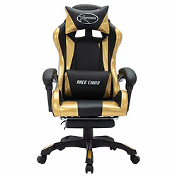 Acheter Maison Chic Fauteuil de jeux vidéo avec LED,Fauteuil Gamer du Bureau RVB Doré et noir Similicuir -MN87087