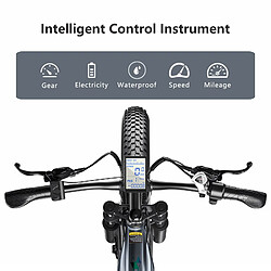 Shengmilo Vélo électrique adulte 48 V 840 Wh VTT électrique Portée 90 km Batterie Li-ion SAMSUNG amovible Vélo électrique à suspension complète 26 pouces Shimano Boîte de vitesses 7 vitesses Affichage numérique LCD MX05 Gris pas cher