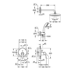 GROHE Pack encastré douche Get Chromé