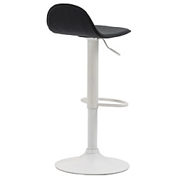 Decoshop26 Lot de 2 tabourets de bar avec repose-pieds en PVC noir pied trompète en métal blanc 10_0004262 pas cher